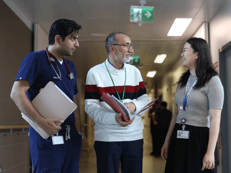 Trainer with trainees at UHL